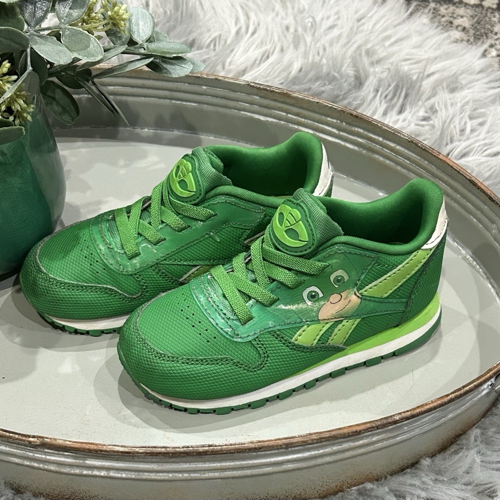 Reebok Infants Sneakers Classic PJ Mask Gekko Colab Size 8 Leather Green Shoes